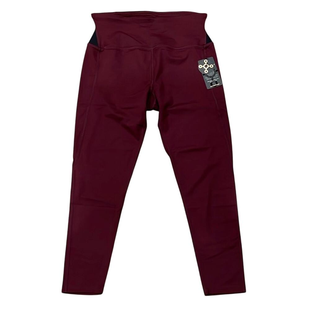 NWT Tommie Copper Women's Lower Back Support Leggings Burgundy Size L